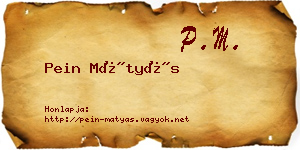 Pein Mátyás névjegykártya